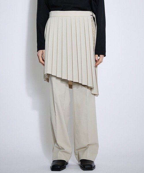 united tokyo プリーツパンツ ランダムプリーツパンツCH(2 WHITE