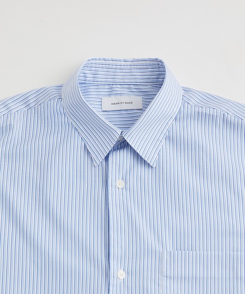 ADAM ET ROPE'（アダムエロペ）の「《FINAL PRICE》ストライプ ビッグシルエット レギュラーカラーシャツ/ロングシーズン着用可能（シャツ/ブラウス・メンズ・ブルー系その他4・M/L）」の3枚目の写真