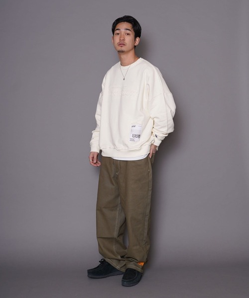 #Re:room（リルーム）の「ロゴエンブロイダリービッグトレーナー（スウェット・メンズ・ブラック/オフホワイト/ベージュ/ライトグリーン・M-L/S-M）」の11枚目の写真