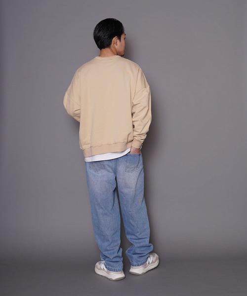 #Re:room（リルーム）の「ロゴエンブロイダリービッグトレーナー（スウェット・メンズ・ブラック/オフホワイト/ベージュ/ライトグリーン・M-L/S-M）」の17枚目の写真