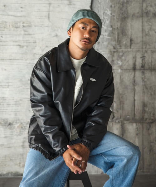 #Re:room（リルーム）の「ロゴエンブロイダリービッグトレーナー（スウェット・メンズ・ブラック/オフホワイト/ベージュ/ライトグリーン・M-L/S-M）」の7枚目の写真