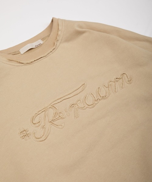 #Re:room（リルーム）の「ロゴエンブロイダリービッグトレーナー（スウェット・メンズ・ブラック/オフホワイト/ベージュ/ライトグリーン・M-L/S-M）」の8枚目の写真