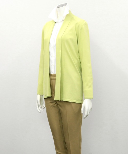 Pitta Re:)(ピッタリ)の「前立てリブトッパー ニットカーディガン(カーディガン/ボレロ・レディース・ネイビー/ブラック/ライトベージュ/イエロー×グリーン・M/L)」の10枚目の写真