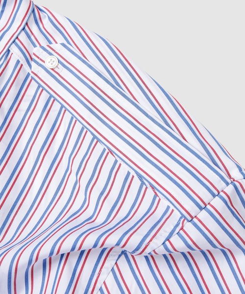 Meryll Rogge デコンストラクト フード付きシャツ　ストライプ　S Meryll Rogge（メリル ロッゲ）の「DECONSTRUCTED MEN'S SHIRT W/ HOOD