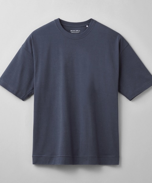 BODY WILD（ボディーワイルド）の「BODY WILD/ボディワイルド ドロップショルダーTシャツ 持続消臭（Tシャツ/カットソー・メンズ・グレイッシュブルー/ホワイト/ブラック・SMALL/MEDIUM/LARGE/X-LARGE）」の3枚目の写真