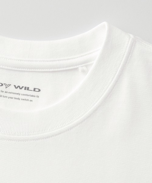 BODY WILD（ボディーワイルド）の「BODY WILD/ボディワイルド ドロップショルダーTシャツ 持続消臭（Tシャツ/カットソー・メンズ・グレイッシュブルー/ホワイト/ブラック・SMALL/MEDIUM/LARGE/X-LARGE）」の6枚目の写真