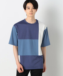 パッチワークデザイン クルーネック Tシャツ