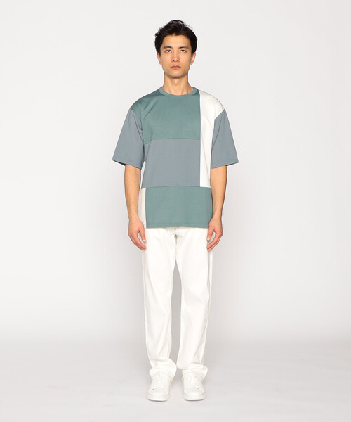COMME CA ISM(コムサイズム)の「パッチワークデザイン クルーネック Tシャツ(Tシャツ/カットソー・メンズ・ベージュ/チャコール/グリーン/ブルー・MEDIUM/LARGE/X-LARGE)」の13枚目の写真