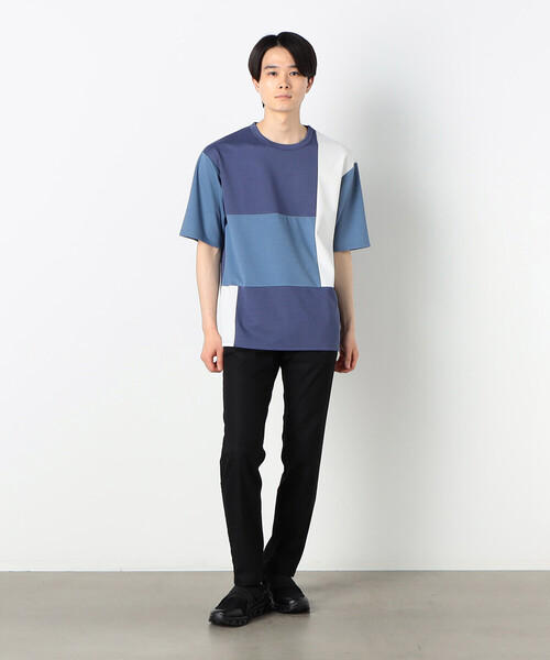 COMME CA ISM(コムサイズム)の「パッチワークデザイン クルーネック Tシャツ(Tシャツ/カットソー・メンズ・ベージュ/チャコール/グリーン/ブルー・MEDIUM/LARGE/X-LARGE)」の17枚目の写真
