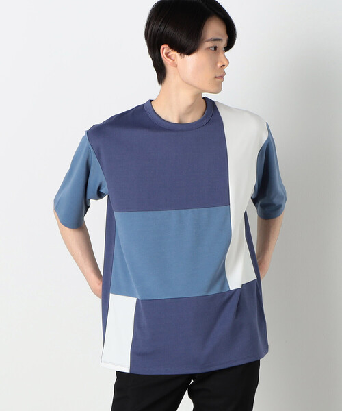 COMME CA ISM(コムサイズム)の「パッチワークデザイン クルーネック Tシャツ(Tシャツ/カットソー・メンズ・ベージュ/チャコール/グリーン/ブルー・MEDIUM/LARGE/X-LARGE)」の18枚目の写真