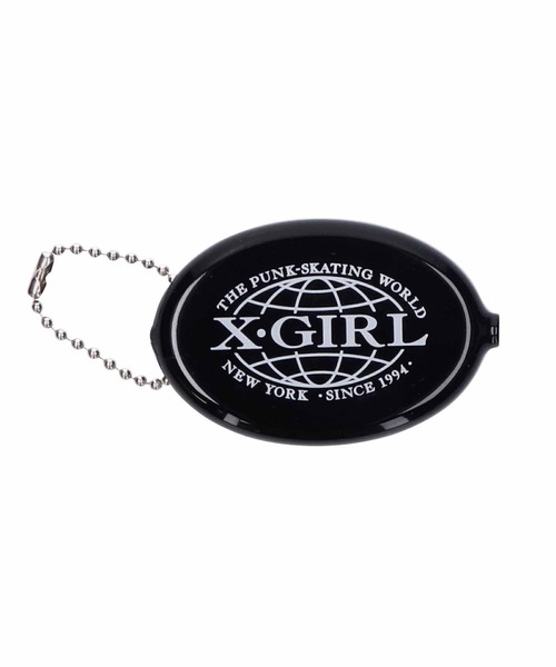 X-girl（エックスガール）の「X-GIRL WORLD LOGO COIN CASE（コインケース・レディース・ブルー/ブラック/イエロー・ONE SIZE）」の2枚目の写真