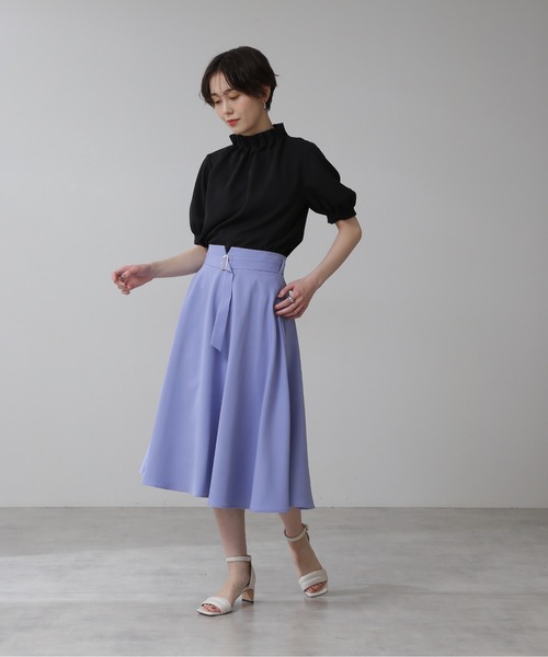 N.（N. Natural Beauty Basic）（エヌエヌナチュラルビューティーベーシック）の「◆ペーパーバック５分袖ブラウス（シャツ/ブラウス・レディース・オフホワイト/ブラック/グレー/ピンク/ライトグリーン・MEDIUM）」の20枚目の写真