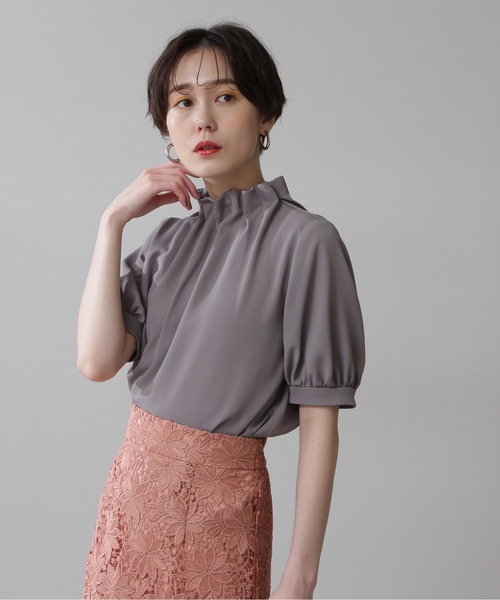 N.（N. Natural Beauty Basic）（エヌエヌナチュラルビューティーベーシック）の「◆ペーパーバック５分袖ブラウス（シャツ/ブラウス・レディース・オフホワイト/ブラック/グレー/ピンク/ライトグリーン・MEDIUM）」の15枚目の写真