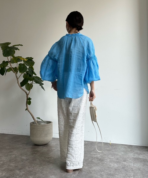 DouDou（ドゥドゥ）の「【WEB限定】ブロックレースイージーパンツ（その他パンツ・レディース・ブラック/オフホワイト・FREE）」の8枚目の写真
