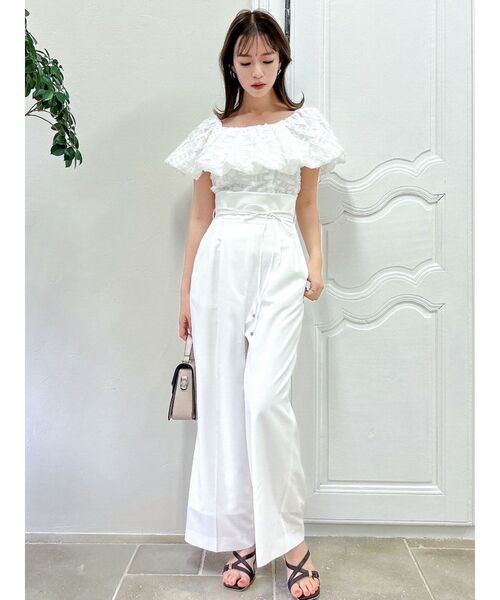 dazzlin（ダズリン）の「2WAYリボンベルトワイドパンツ（その他パンツ・レディース・ネイビー/オフホワイト/グリーン・SMALL/MEDIUM）」の12枚目の写真