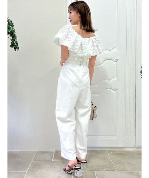 dazzlin（ダズリン）の「2WAYリボンベルトワイドパンツ（その他パンツ・レディース・ネイビー/オフホワイト/グリーン・SMALL/MEDIUM）」の15枚目の写真