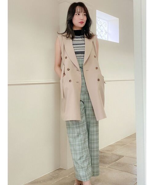 dazzlin（ダズリン）の「2WAYリボンベルトワイドパンツ（その他パンツ・レディース・ネイビー/オフホワイト/グリーン・SMALL/MEDIUM）」の9枚目の写真