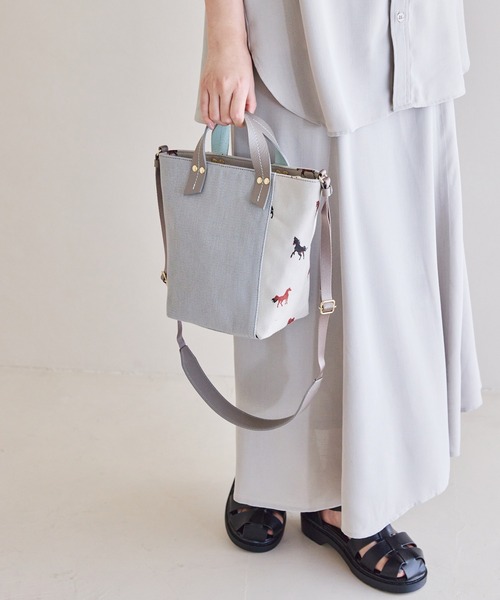 russet（ラシット）の「WEB限定 ダブルフェイスミニショルダーバッグ (CE-1049-WEB)（ショルダーバッグ・レディース・アイボリー/グレー/ベージュ・FREE）」の18枚目の写真