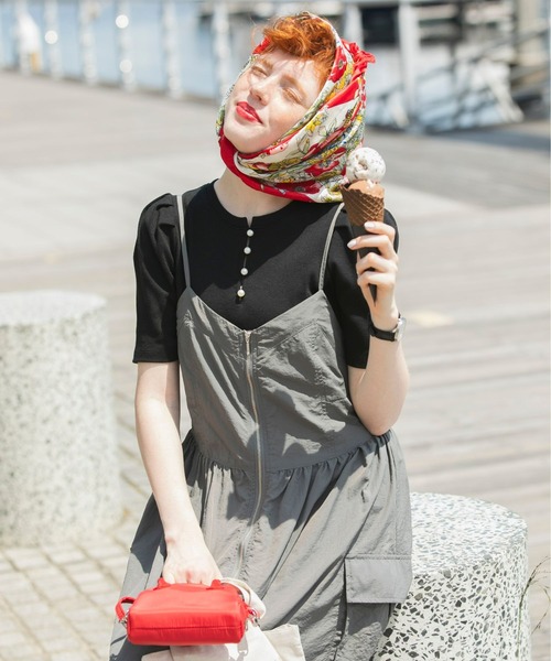Пэрлボтан Henry Neck Paffsleeve полурукавная футболка
