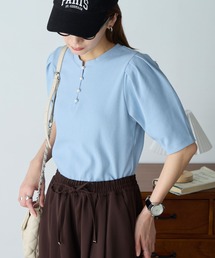 スリーブ パフ」に該当するTシャツ/カットソー（ブルー・ネイビー/青色