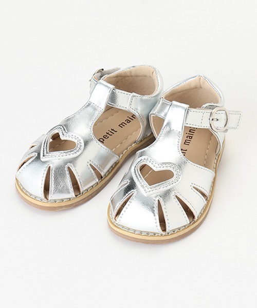 petit main（プティマイン）の「ハートサンダル（スニーカー・キッズ・オフホワイト/シルバー/キャメル・14cm/17cm/16cm/15cm/13cm）」の3枚目の写真