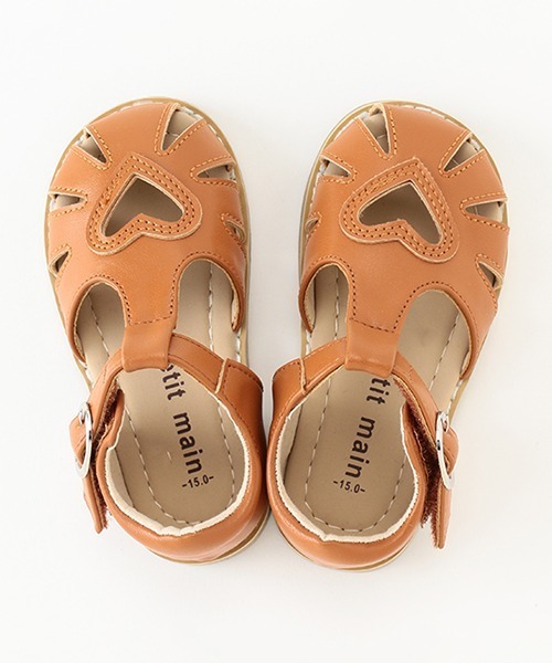 petit main（プティマイン）の「ハートサンダル（スニーカー・キッズ・オフホワイト/シルバー/キャメル・14cm/17cm/16cm/15cm/13cm）」の10枚目の写真