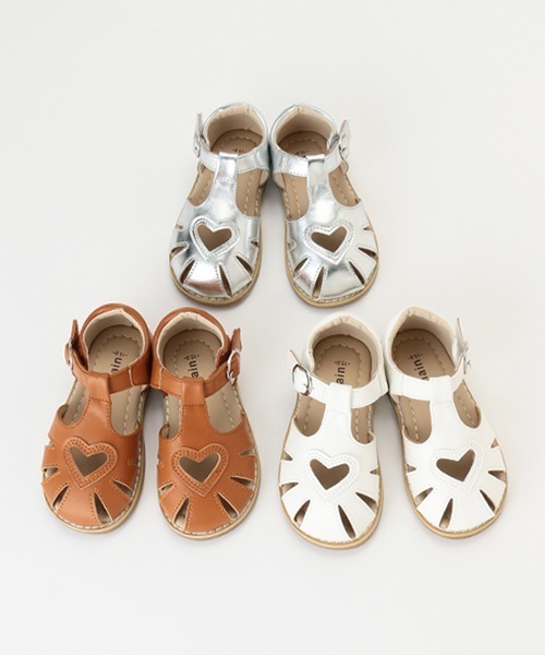 petit main（プティマイン）の「ハートサンダル（スニーカー・キッズ・オフホワイト/シルバー/キャメル・14cm/17cm/16cm/15cm/13cm）」の12枚目の写真