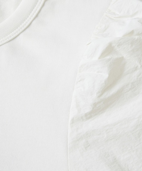 ADAM ET ROPE'（アダムエロペ）の「【サステナブル】スリーブコンシャスプルオーバー（Tシャツ/カットソー・レディース・ブラック/ホワイト・FREE）」の10枚目の写真