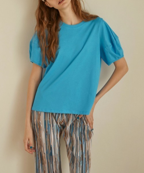 AMAIL（アマイル）の「Bonpon tops（Tシャツ/カットソー・レディース・ピンク/ブルー・FREE）」の2枚目の写真