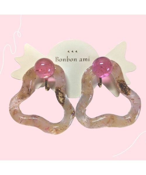 tone(トーン)の「【hazeleyes】大ぶりころころイヤリング(Bonbonami ボンボンアミ)(MA)(イヤリング・レディース・パープル/ピンク/イエロー/グリーン・FREE)」の9枚目の写真
