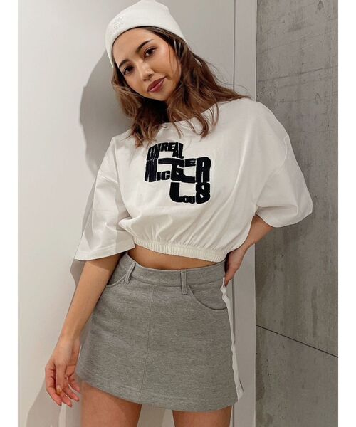 GYDA（ジェイダ）の「サイドラインスウエットスカートライクショートパンツ（スカート・レディース・ブラック/グレー・SMALL/MEDIUM）」の9枚目の写真