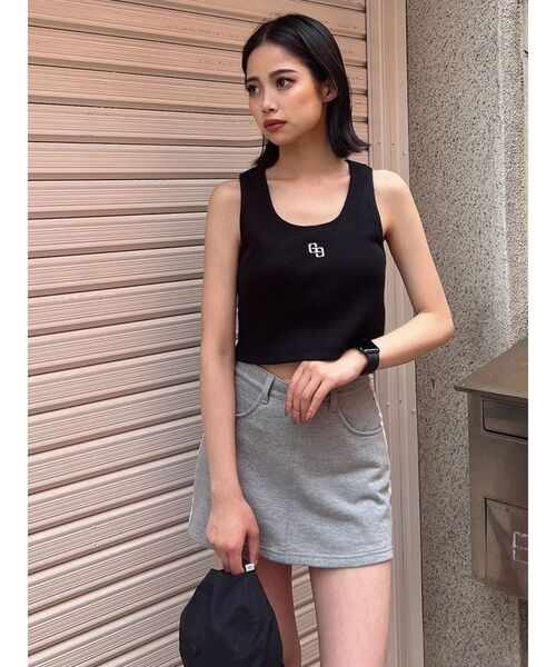 GYDA（ジェイダ）の「サイドラインスウエットスカートライクショートパンツ（スカート・レディース・ブラック/グレー・SMALL/MEDIUM）」の20枚目の写真
