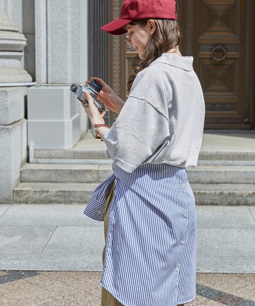 美品 セリーヌ CELINE ポロシャツ 鹿の子 バイカラー ロゴ ハーフジップ PENNEYS/ペニーズ 別注 THE FOX ロゴ ワンポイントワッペン刺繍