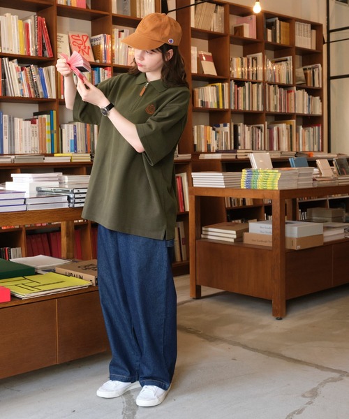 新品タグ付】HORN GARMENT ハイネックハーフジップシャツ ロゴ刺繍