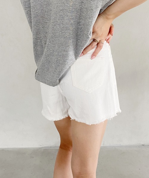 OFF-WHITE カットアウトホタンテサインテニムショトハンツ カットオフデニムショートパンツ | c h é m e