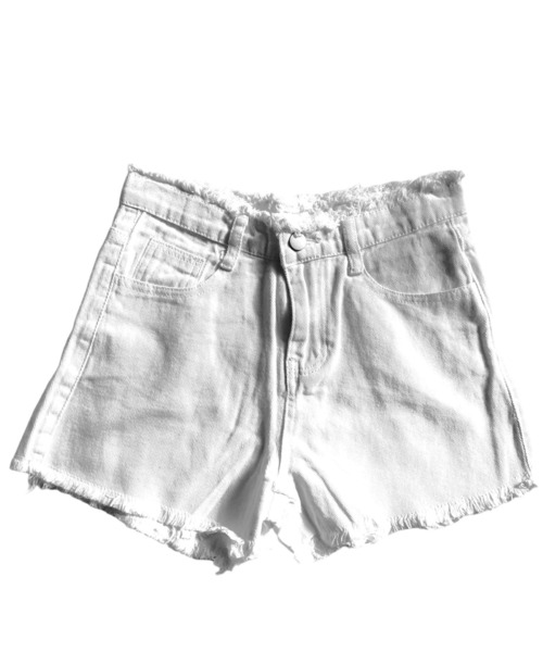セール】カットオフハイウエストデニムショーツ（デニムパンツ