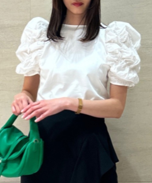 セルフォード 24SS 美香さん着用モデル シャーリングスリーブ カットソー S セルフォード 24SS 美香さん着用モデル シャーリングスリーブ
