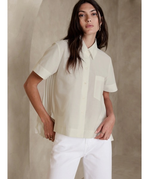 ブラウス シャツ BANANA REPUBLIC FACTORY STORE　　日本限定 バックプリーツシャツ レディース BANANA REPUBLIC ブラウス シャツ FACTORY STORE 日本限定