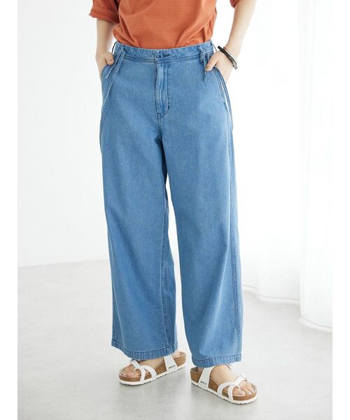 CRAFT STANDARD BOUTIQUE（クラフトスタンダードブティック）の「ライトデニム2WAYサロペットパンツ（デニムパンツ・レディース・ダークインディゴブルー/ライトインディゴブルー・S/M/L）」の4枚目の写真