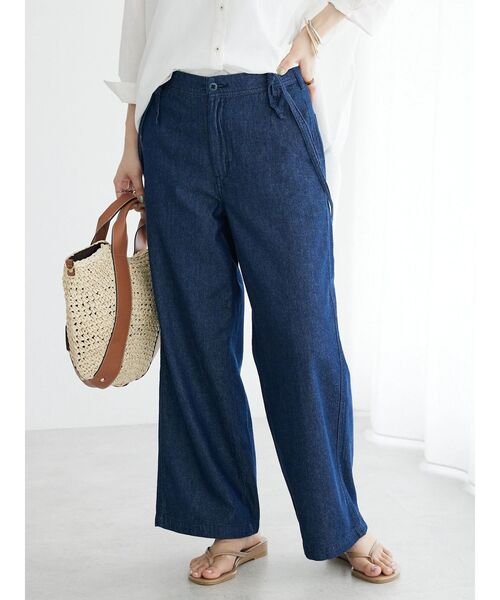 CRAFT STANDARD BOUTIQUE（クラフトスタンダードブティック）の「ライトデニム2WAYサロペットパンツ（デニムパンツ・レディース・ダークインディゴブルー/ライトインディゴブルー・S/M/L）」の19枚目の写真