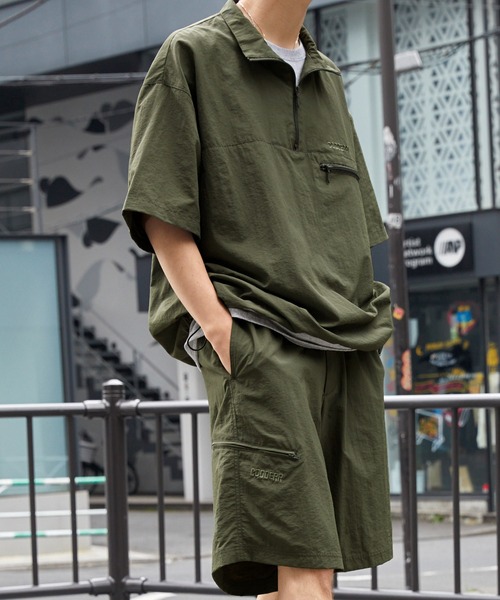 ≪セットアップ≫【CODDERR】ロゴ刺繍 ナイロン ビッグシルエット