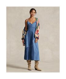 【RALPH LAUREN】アイレットデニム ノースリーブ シフトドレス RALPH LAUREN】アイレットデニム ノースリーブ シフトドレス