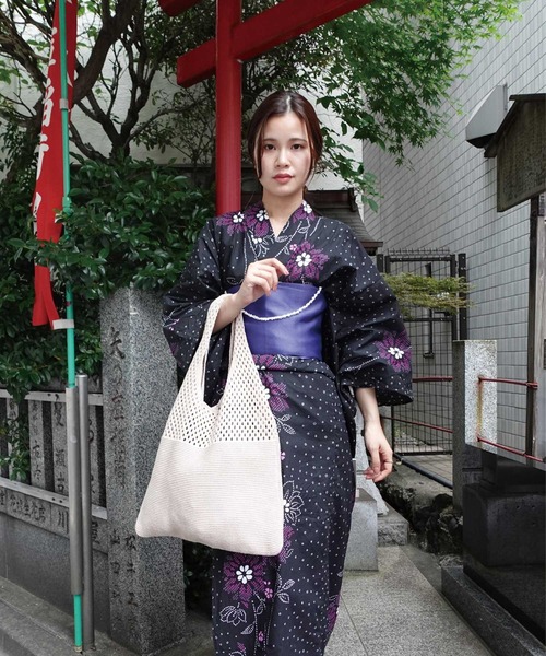 CORNERS（コーナーズ）の「メッシュ編みショルダーバッグ（ショルダーバッグ・レディース・アイボリー/ベージュ/ブラック/ブルー/ブラウン/マスタード/カーキ/パープル・FREE）」の14枚目の写真