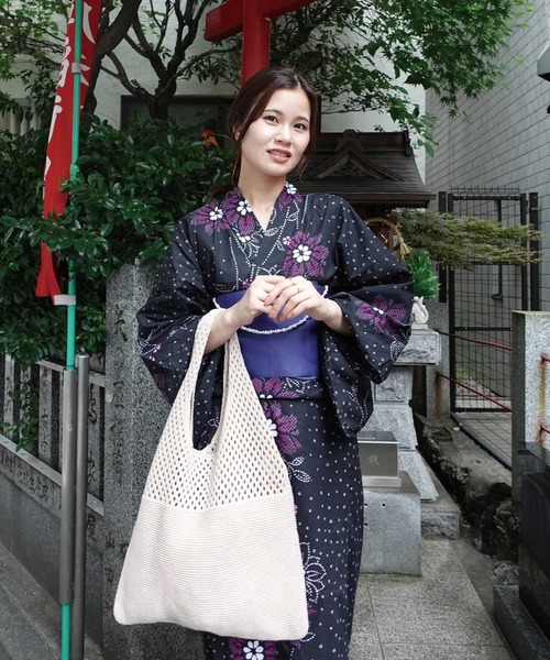 CORNERS（コーナーズ）の「メッシュ編みショルダーバッグ（ショルダーバッグ・レディース・アイボリー/ベージュ/ブラック/ブルー/ブラウン/マスタード/カーキ/パープル・FREE）」の15枚目の写真