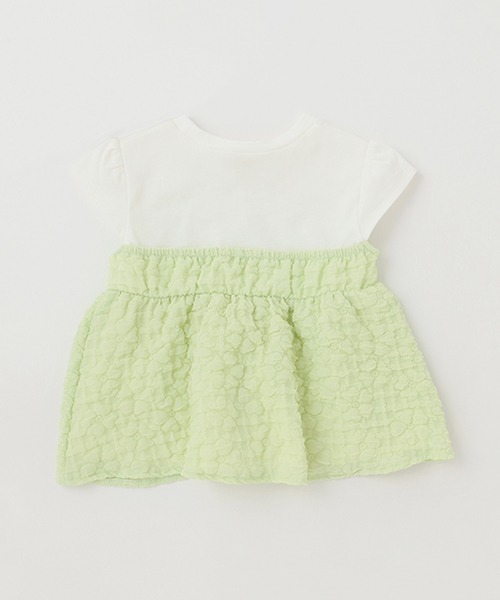 petit main（プティマイン）の「ぽこぽこキャミドッキングT（Tシャツ/カットソー・キッズ・ブラック/オフホワイト/ライトグリーン・110cm/100cm/120cm/90cm/130cm/80ｃｍ）」の8枚目の写真