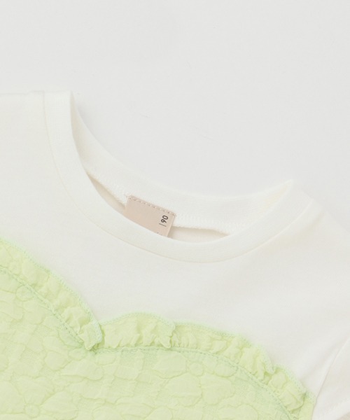 petit main（プティマイン）の「ぽこぽこキャミドッキングT（Tシャツ/カットソー・キッズ・ブラック/オフホワイト/ライトグリーン・110cm/100cm/120cm/90cm/130cm/80ｃｍ）」の10枚目の写真