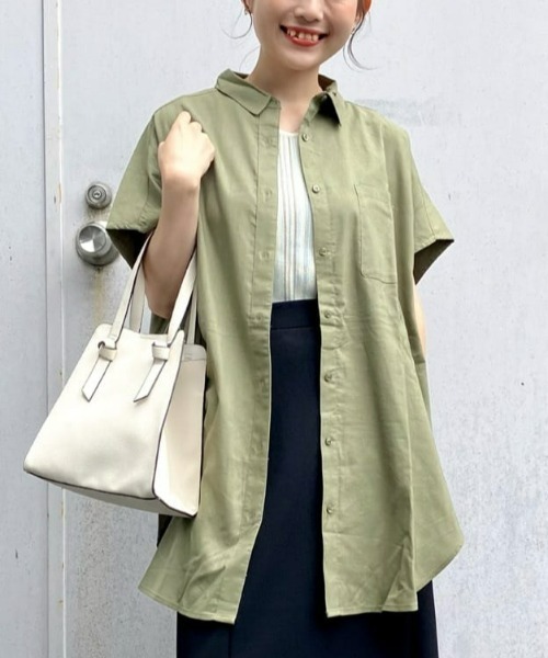 BACK NUMBER（バックナンバー）の「【BACK NUMBER】フレンチスリーブチュニック（チュニック・レディース・オレンジ/カーキブラウン/ネイビー・L/M）」の2枚目の写真