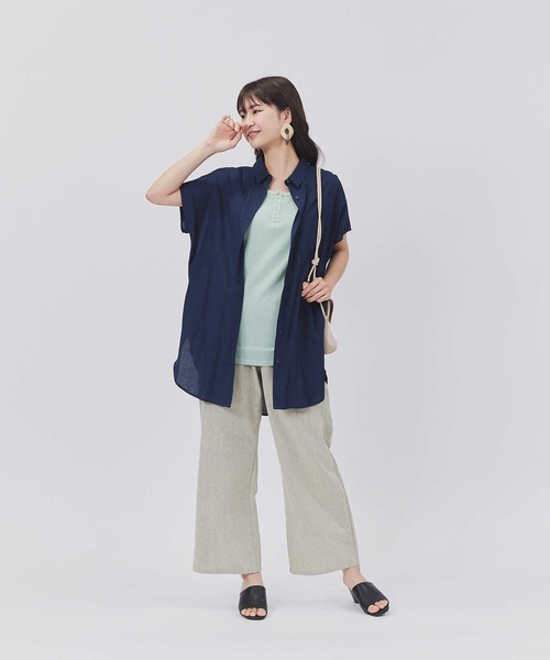 BACK NUMBER（バックナンバー）の「【BACK NUMBER】フレンチスリーブチュニック（チュニック・レディース・オレンジ/カーキブラウン/ネイビー・L/M）」の8枚目の写真