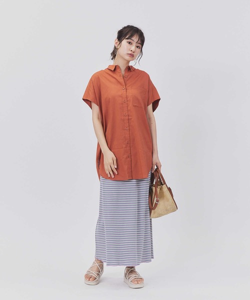 BACK NUMBER（バックナンバー）の「【BACK NUMBER】フレンチスリーブチュニック（チュニック・レディース・オレンジ/カーキブラウン/ネイビー・L/M）」の12枚目の写真