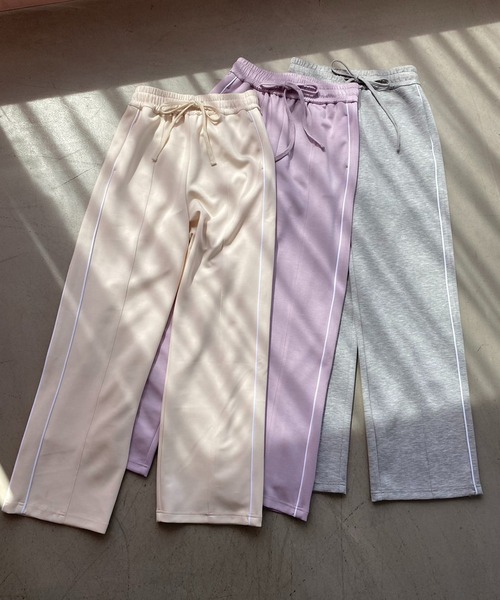 one after another NICE CLAUP（ワンアフターアナザーナイスクラップ）の「スウェットラインパンツ（スウェットパンツ・レディース・ラベンダー/アイボリー/杢グレー・FREE）」の17枚目の写真